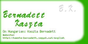 bernadett kaszta business card
